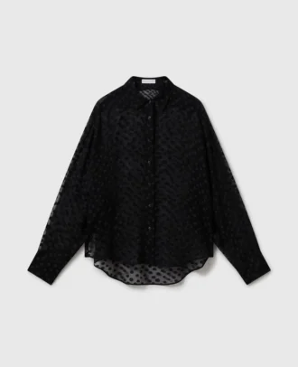 Chemise en mousseline transparente à pois