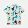 Chemise à manches courtes imprimée chats Chemise à manches courtes imprimée chats