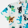 Chemise à manches courtes imprimée chats Chemise à manches courtes imprimée chats