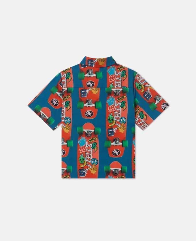Chemise à manches courtes imprimée skateboard