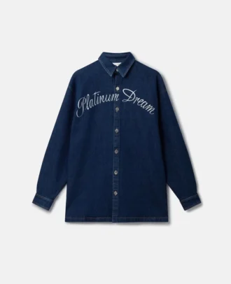 Chemise oversize en denim brodée Platinum Dream