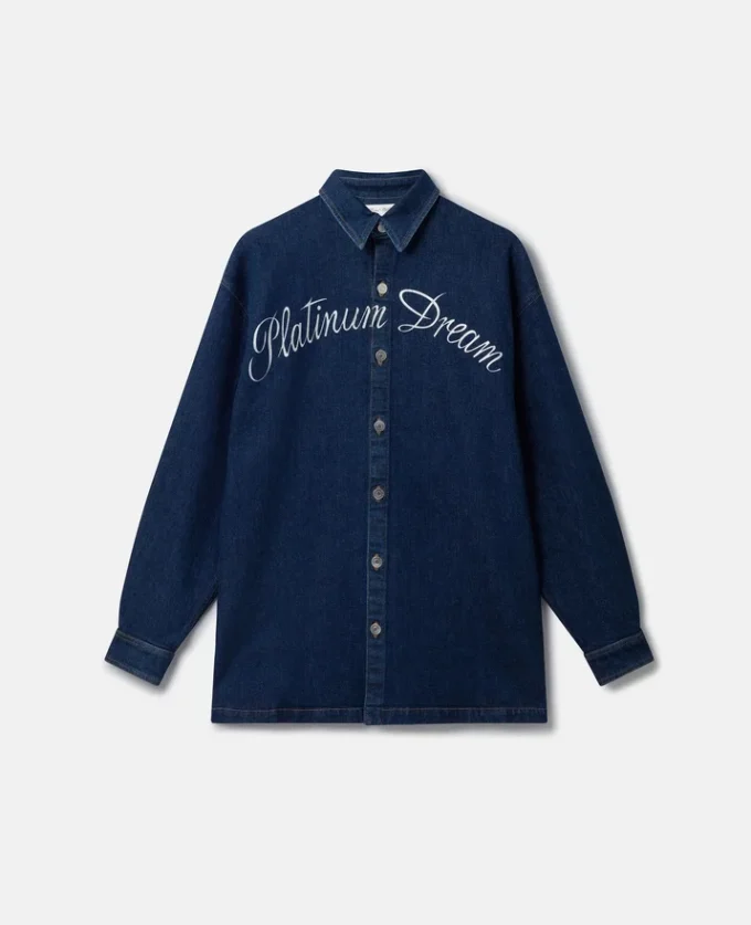 Chemise oversize en denim brodée Platinum Dream Chemise oversize en denim brodée Platinum Dream