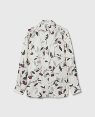 Chemise oversize à imprimé cerises