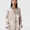 Chemise oversize à imprimé colombes