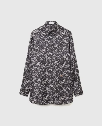 Chemise oversize à imprimé dentelle