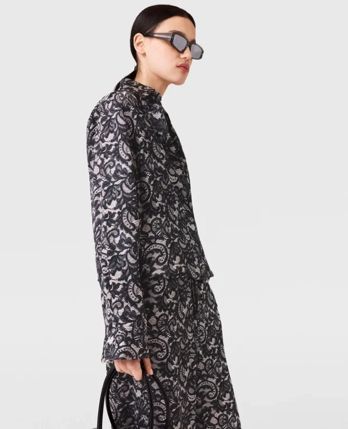 Chemise oversize à imprimé dentelle Chemise oversize à imprimé dentelle