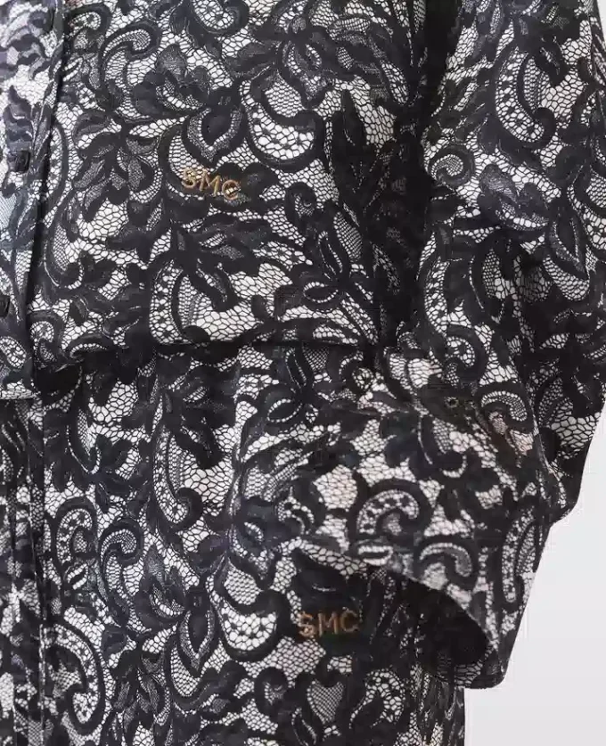 Chemise oversize à imprimé dentelle Chemise oversize à imprimé dentelle