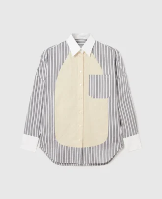 Chemise oversize à rayures mixtes