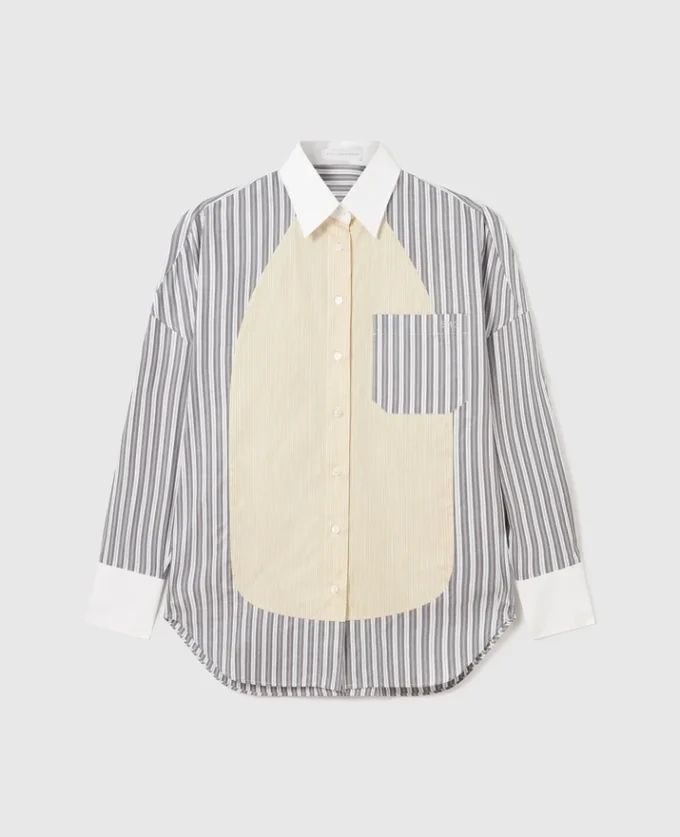Chemise oversize à rayures mixtes Chemise oversize à rayures mixtes