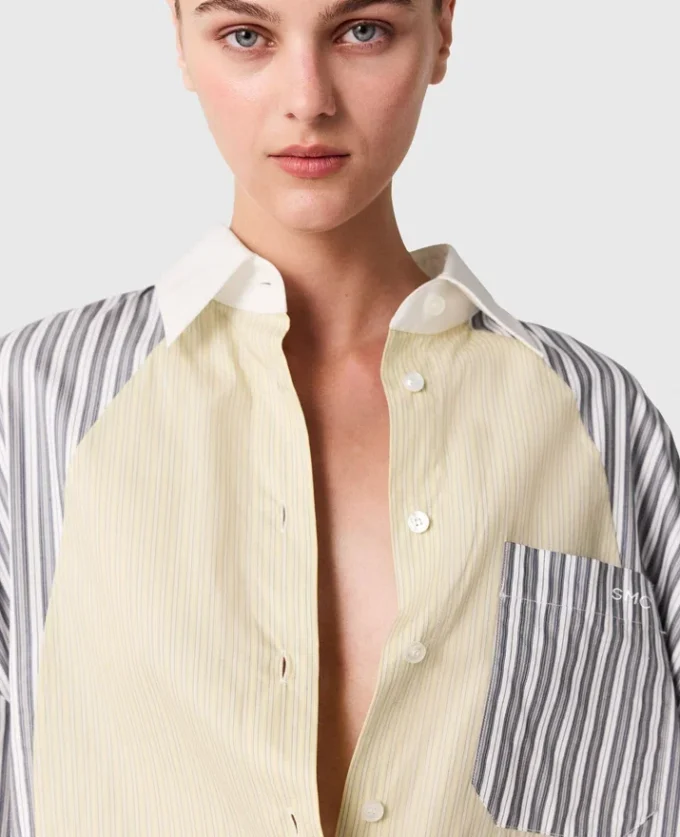 Chemise oversize à rayures mixtes Chemise oversize à rayures mixtes