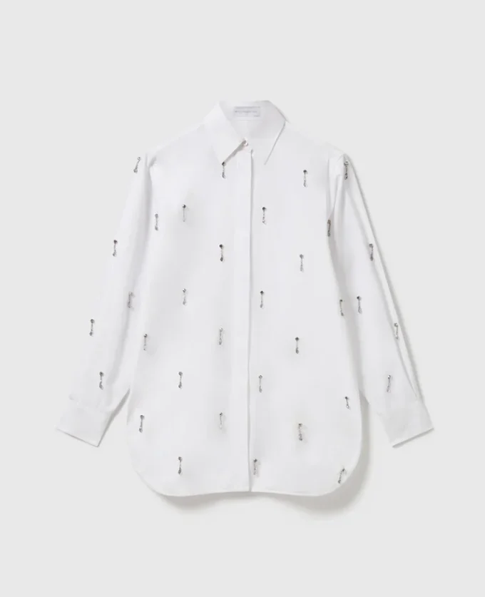 Chemise Oxford ornée de cristaux sans plomb Chemise Oxford ornée de cristaux sans plomb