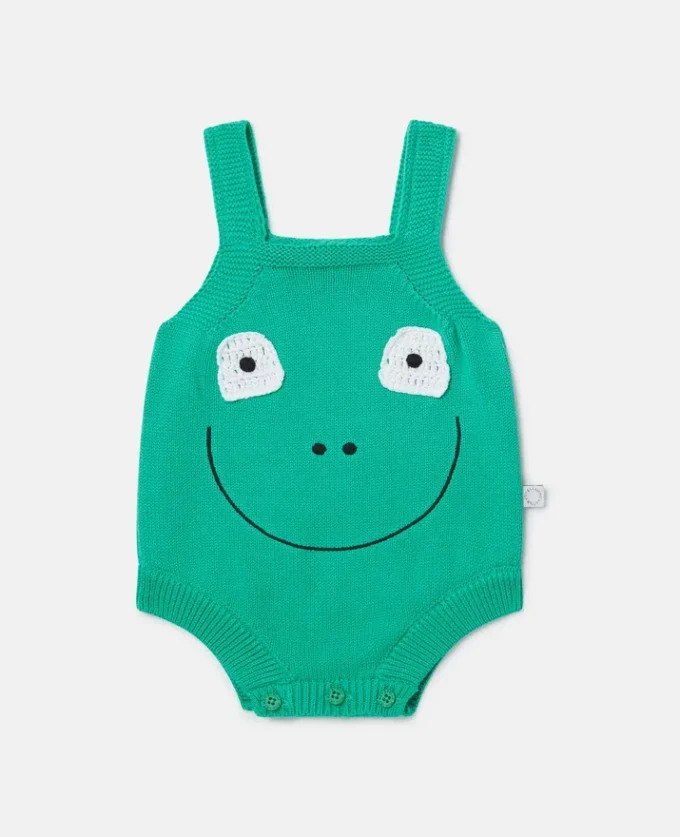Combinaison brodée avec motif grenouille