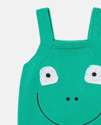 Combinaison brodée avec motif grenouille