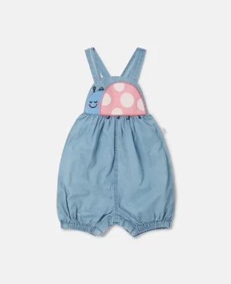 Combinaison en denim brodée de coccinelles