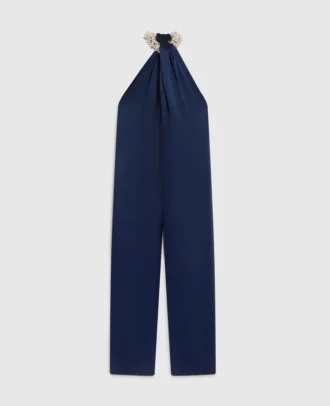 Combinaison en satin à dos nu