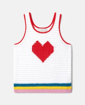 Débardeur crocheté à cœurs