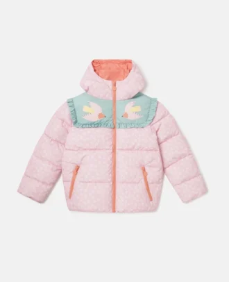 Doudoune à capuche avec motif colombe