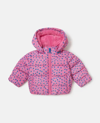 Doudoune à capuche imprimée étoiles