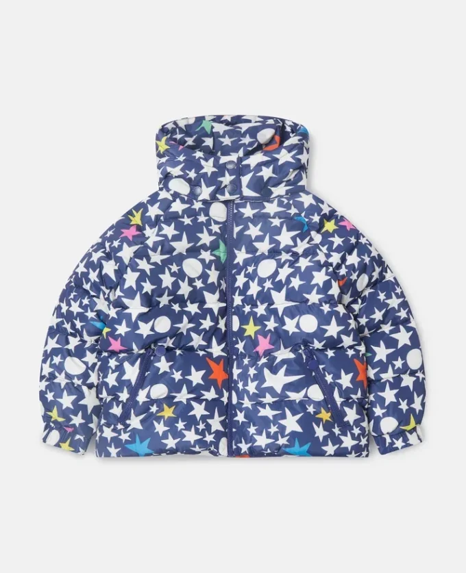 Doudoune à capuche imprimée étoiles Doudoune à capuche imprimée étoiles