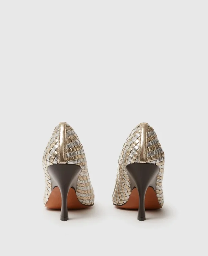 Elsa Escarpins à talons bobines métalliques tissés Elsa Escarpins à talons bobines métalliques tissés