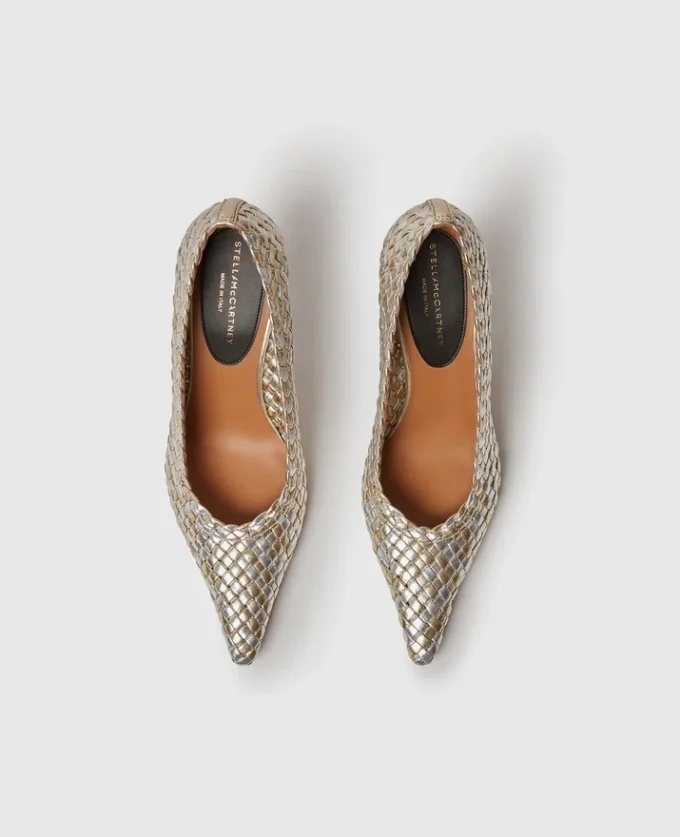 Elsa Escarpins à talons bobines métalliques tissés Elsa Escarpins à talons bobines métalliques tissés