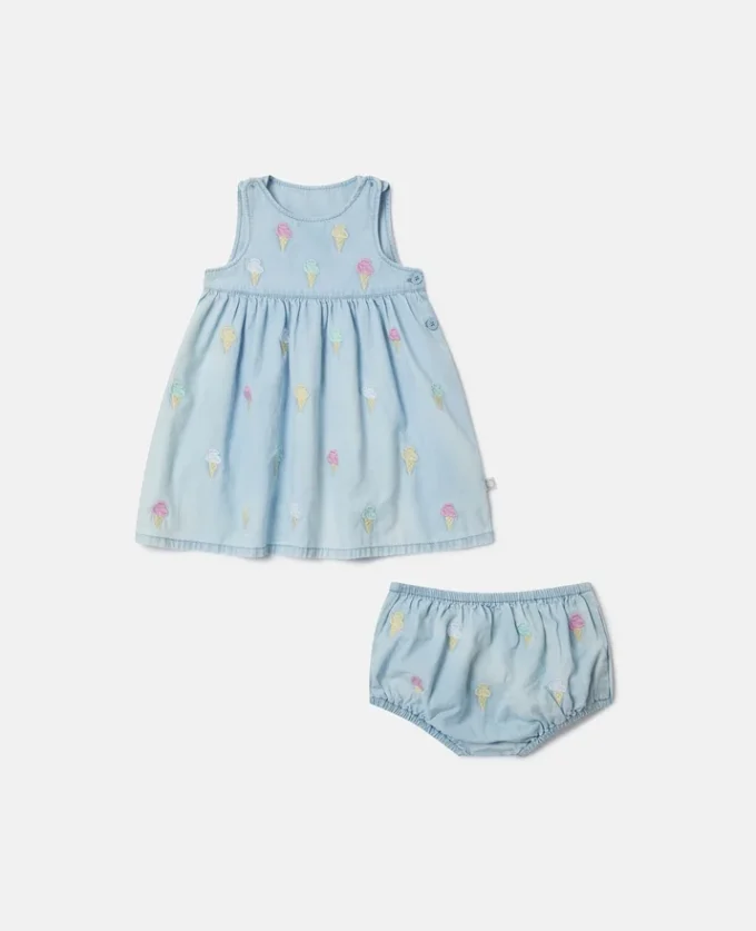 Ensemble robe et bloomer brodés Ice Cream Ensemble robe et bloomer brodés Ice Cream