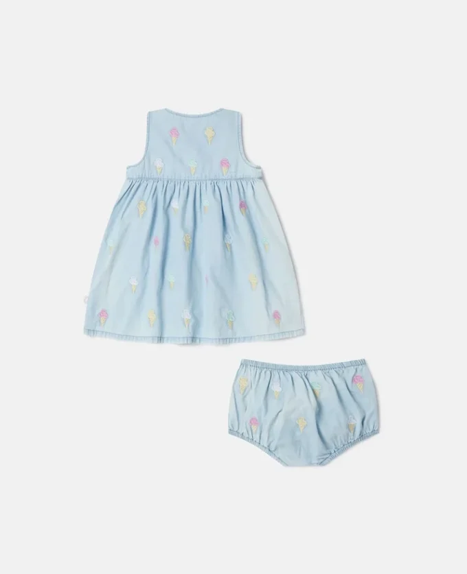 Ensemble robe et bloomer brodés Ice Cream Ensemble robe et bloomer brodés Ice Cream