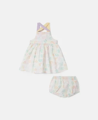 Ensemble robe imprimée et bloomers
