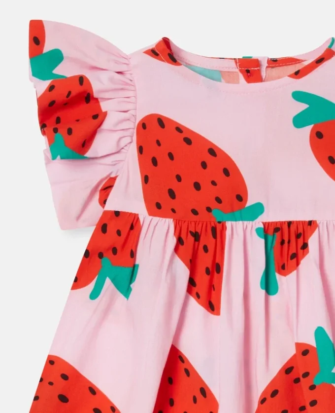 Ensemble robe imprimée fraises et bloomers Ensemble robe imprimée fraises et bloomers