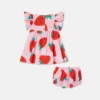 Ensemble robe imprimée fraises et bloomers Ensemble robe imprimée fraises et bloomers
