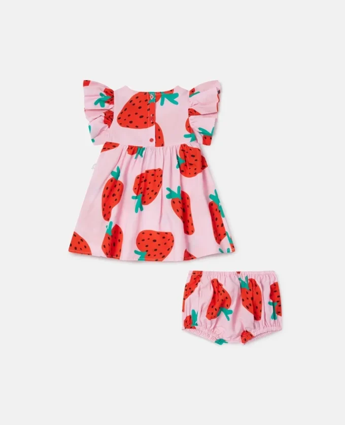 Ensemble robe imprimée fraises et bloomers Ensemble robe imprimée fraises et bloomers