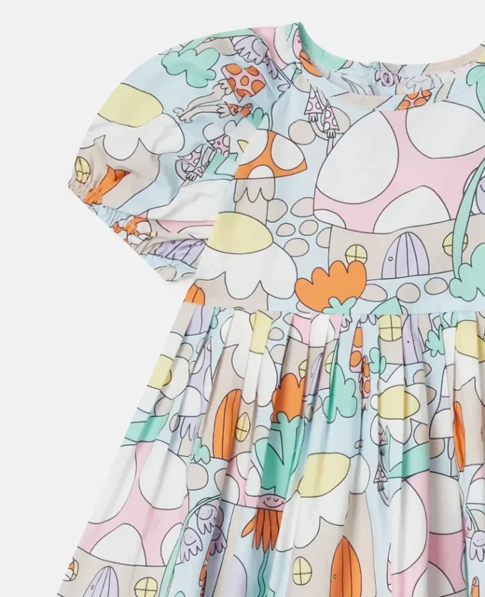 Ensemble robe à manches courtes imprimé forêt et bloomers Ensemble robe à manches courtes imprimé forêt et bloomers