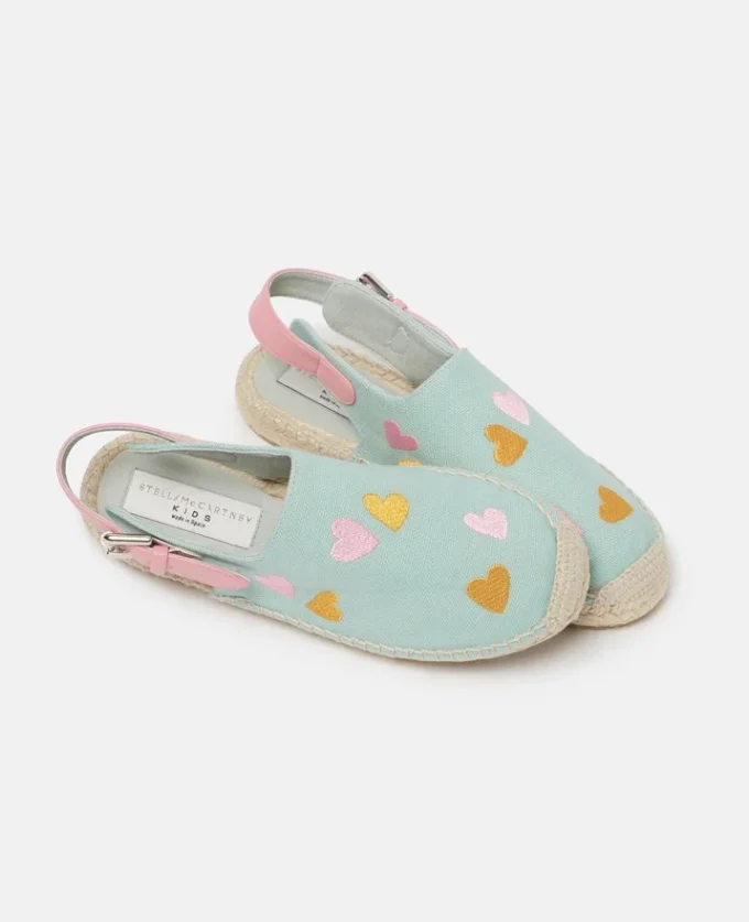 Espadrilles en toile brodées de cœurs Espadrilles en toile brodées de cœurs