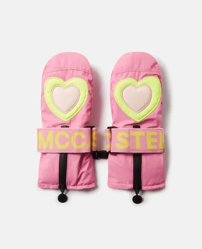 Gants de ski à imprimé cœur