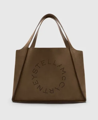 Grand sac fourre-tout en daim avec logo