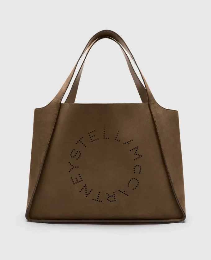 Grand sac fourre-tout en daim avec logo