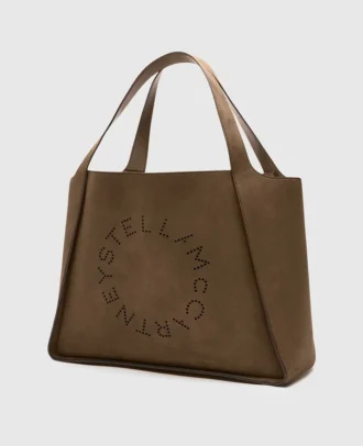 Grand sac fourre-tout en daim avec logo