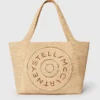 Grand sac fourre-tout en raphia avec logo