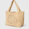 Grand sac fourre-tout en raphia avec logo