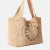 Grand sac fourre-tout en raphia avec logo