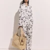 Grand sac fourre-tout en raphia avec logo