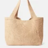 Grand sac fourre-tout en raphia avec logo