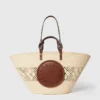 Grand sac fourre-tout en raphia crocheté avec logo