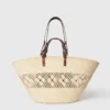 Grand sac fourre-tout en raphia crocheté avec logo