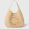 Grand sac fourre-tout souple en raphia avec logo Grand sac fourre-tout souple en raphia avec logo