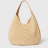 Grand sac fourre-tout souple en raphia avec logo Grand sac fourre-tout souple en raphia avec logo