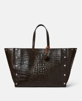 Grand sac fourre-tout Stella Studs à motif croco