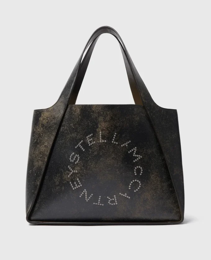 Grand sac fourre-tout vieilli avec logo Grand sac fourre-tout vieilli avec logo