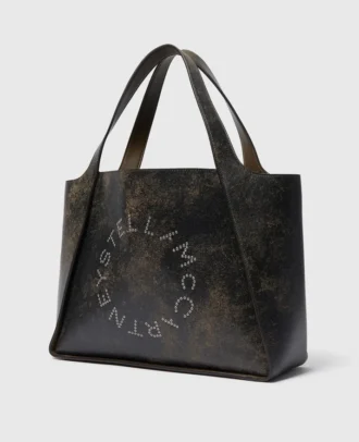 Grand sac fourre-tout vieilli avec logo