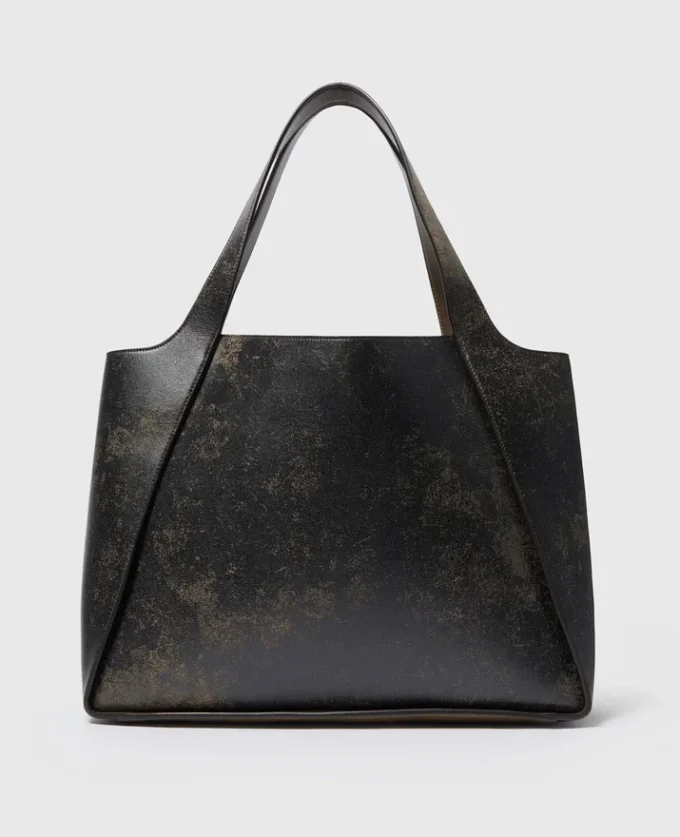 Grand sac fourre-tout vieilli avec logo Grand sac fourre-tout vieilli avec logo